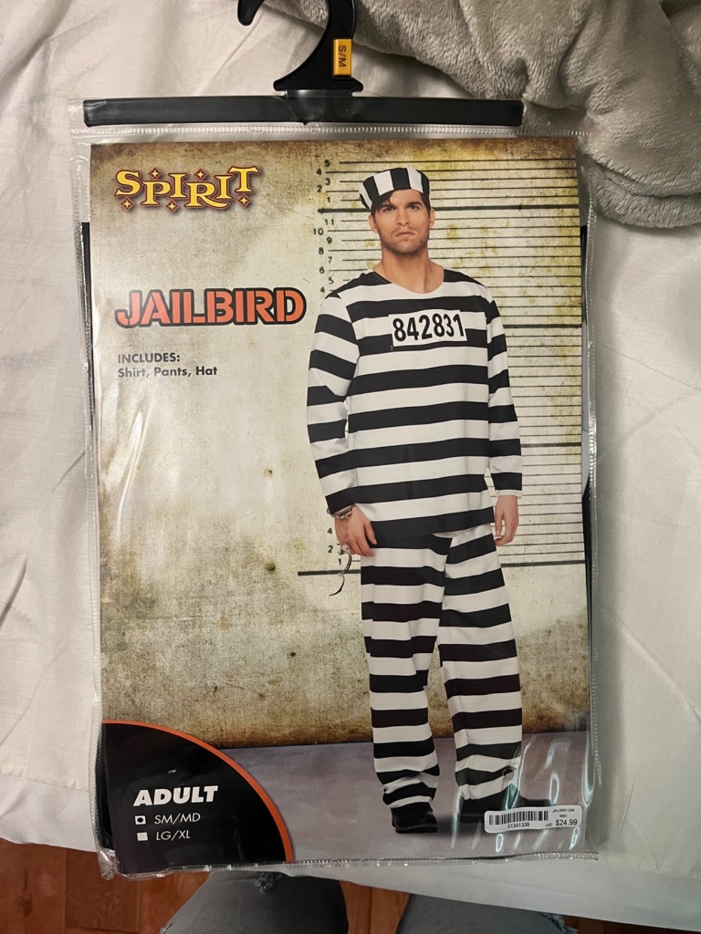 Spirit Black & White Striped Jailbird Costume